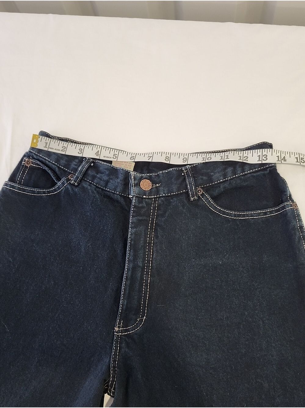 Calvin Klein Vintage 80s Womens Jeans Cotton Dark Wash Sz 12 Fits 6 Straight Leg - Picture 7 of 11